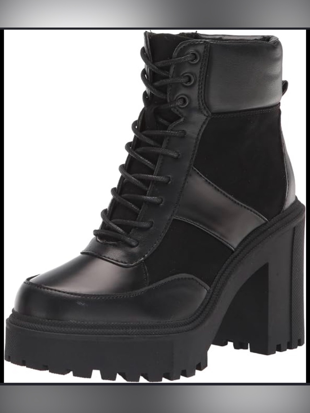 Madden Girl Black Platform Combat Boots